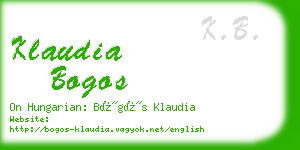 klaudia bogos business card